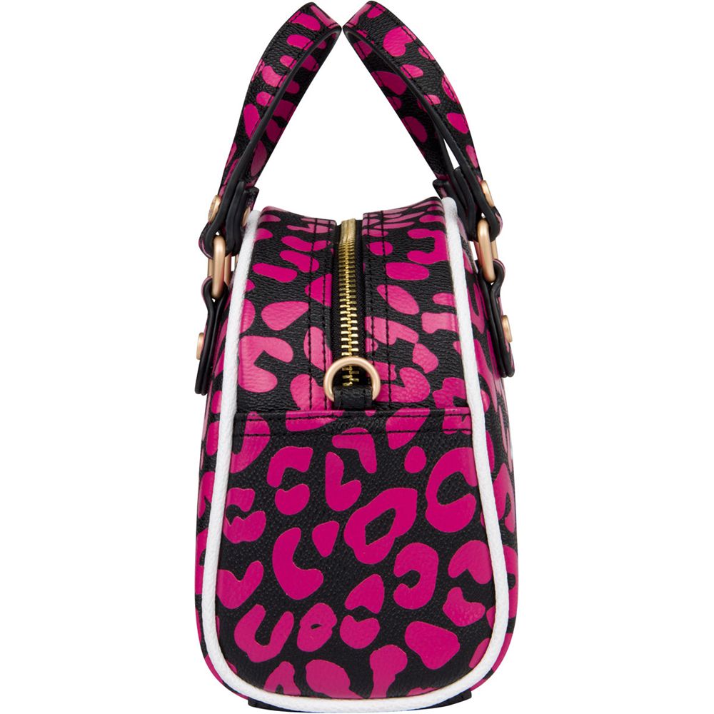 Von Dutch Cheetah Small Women Bowling Bag Pink | US-TMHFQZ841