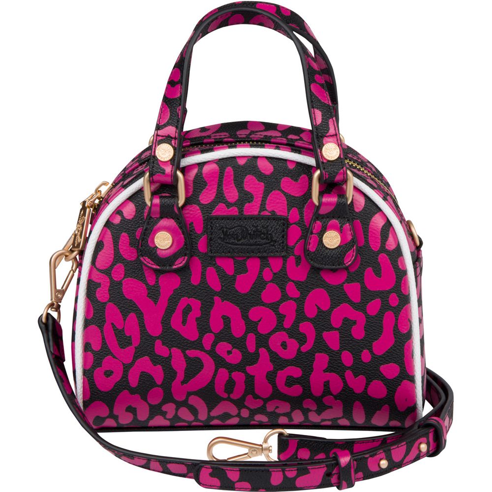 Von Dutch Cheetah Small Women Bowling Bag Pink | US-TMHFQZ841