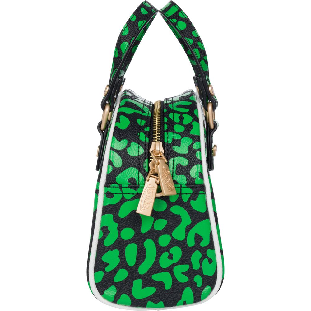 Von Dutch Cheetah Small Women Bowling Bag Green | US-AFYTJU426