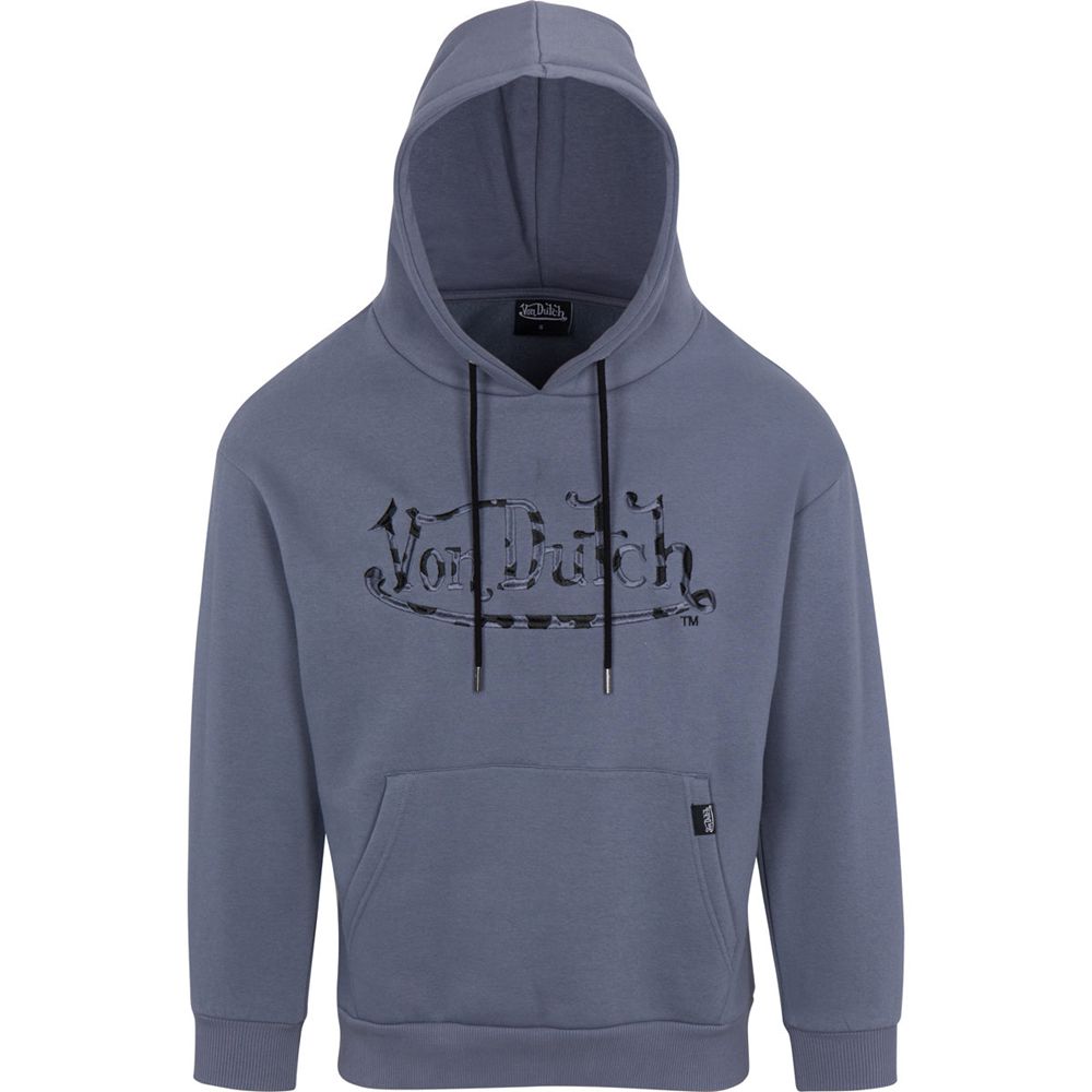 Von Dutch Cheetah Wordmark Men Hoodie Grey Blue | US-VTENOC539