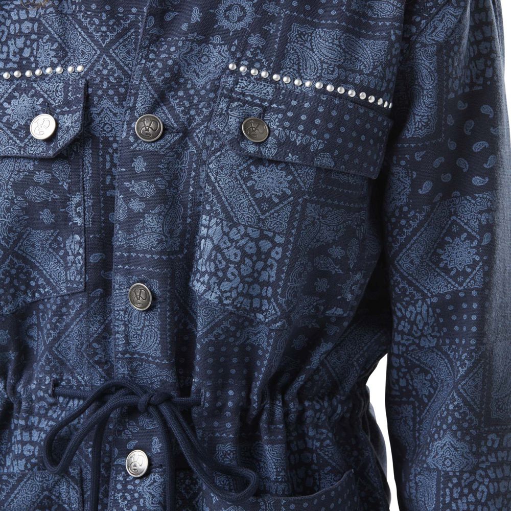 Von Dutch Comfort Canvas With Print And Studs In Cotton Women Overshirt Blue | US-ITQWPV503