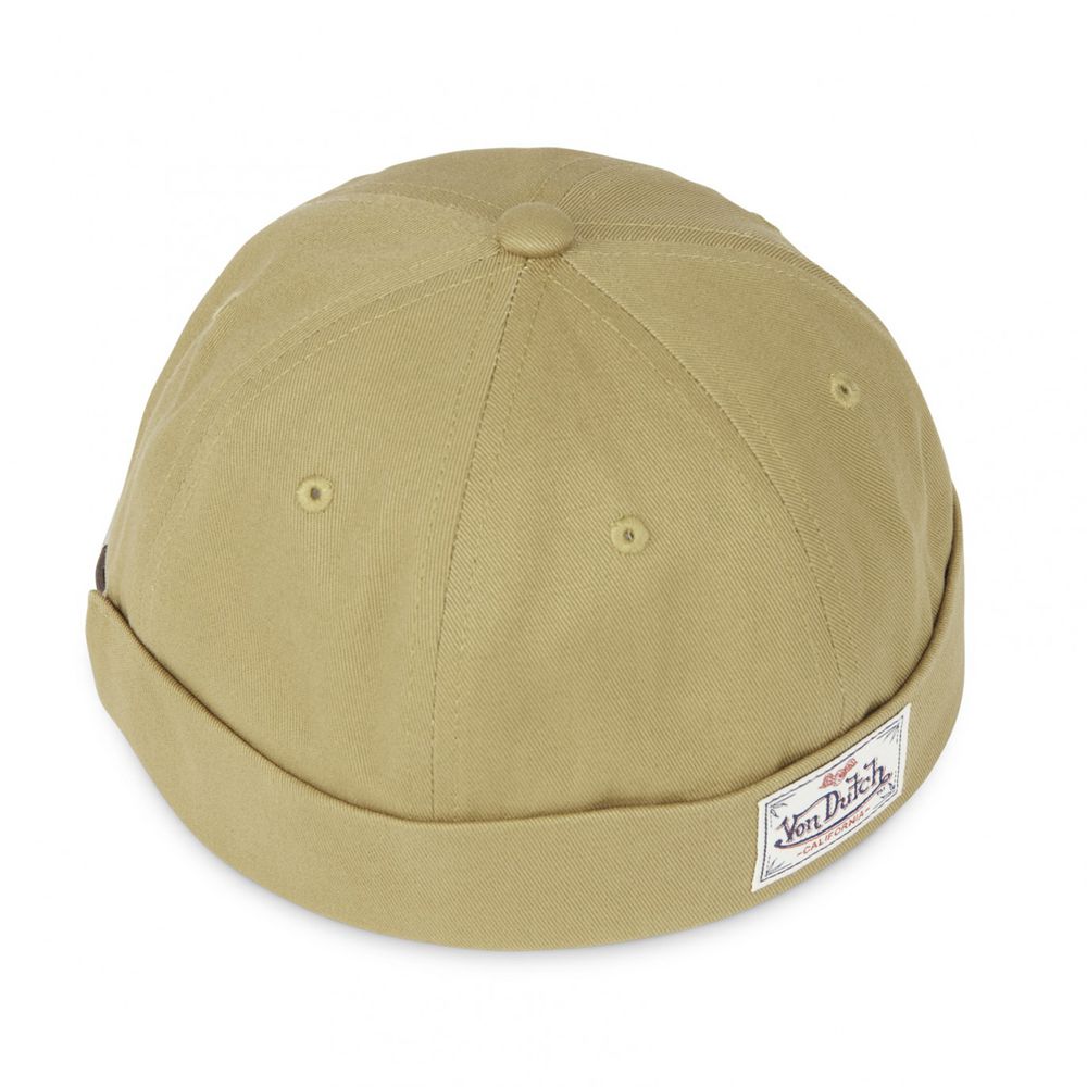 Von Dutch Cotton Docker Cap Beige | US-PCJHKZ936