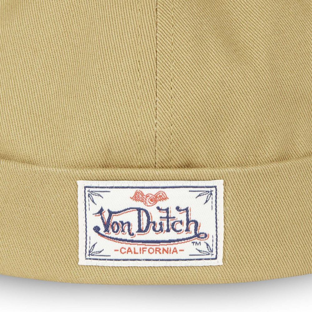 Von Dutch Cotton Docker Cap Beige | US-PCJHKZ936