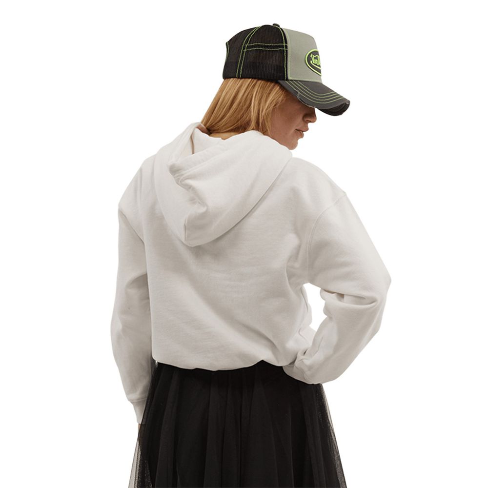 Von Dutch Crop Top With In Stamp Cotton Women Hoodie White | US-HGZAVQ495