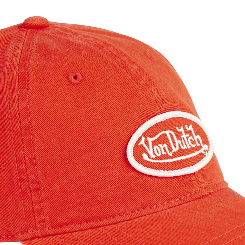 Von Dutch Dad Cotton Starback Closure Cap Coral | US-PCMTKY927