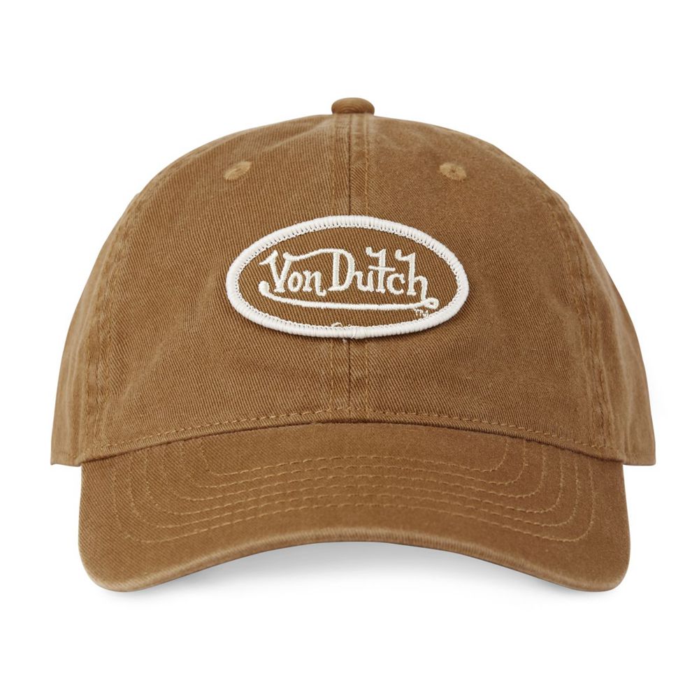 Von Dutch Dad Cotton Starback Closure Cap Brown | US-VHLCMD026