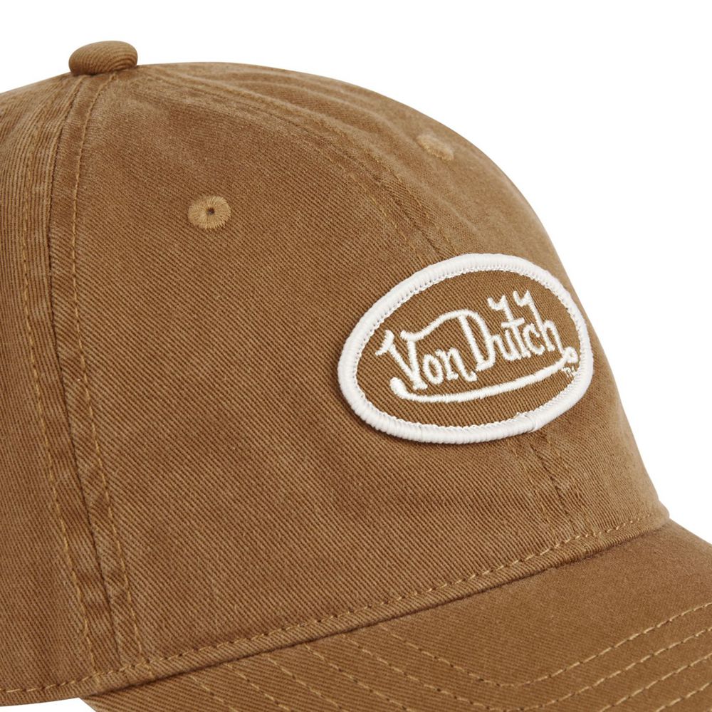 Von Dutch Dad Cotton Starback Closure Cap Brown | US-VHLCMD026