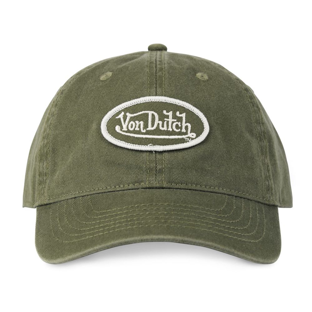 Von Dutch Dad Cotton Starback Closure Cap Khaki | US-NIWDYR806