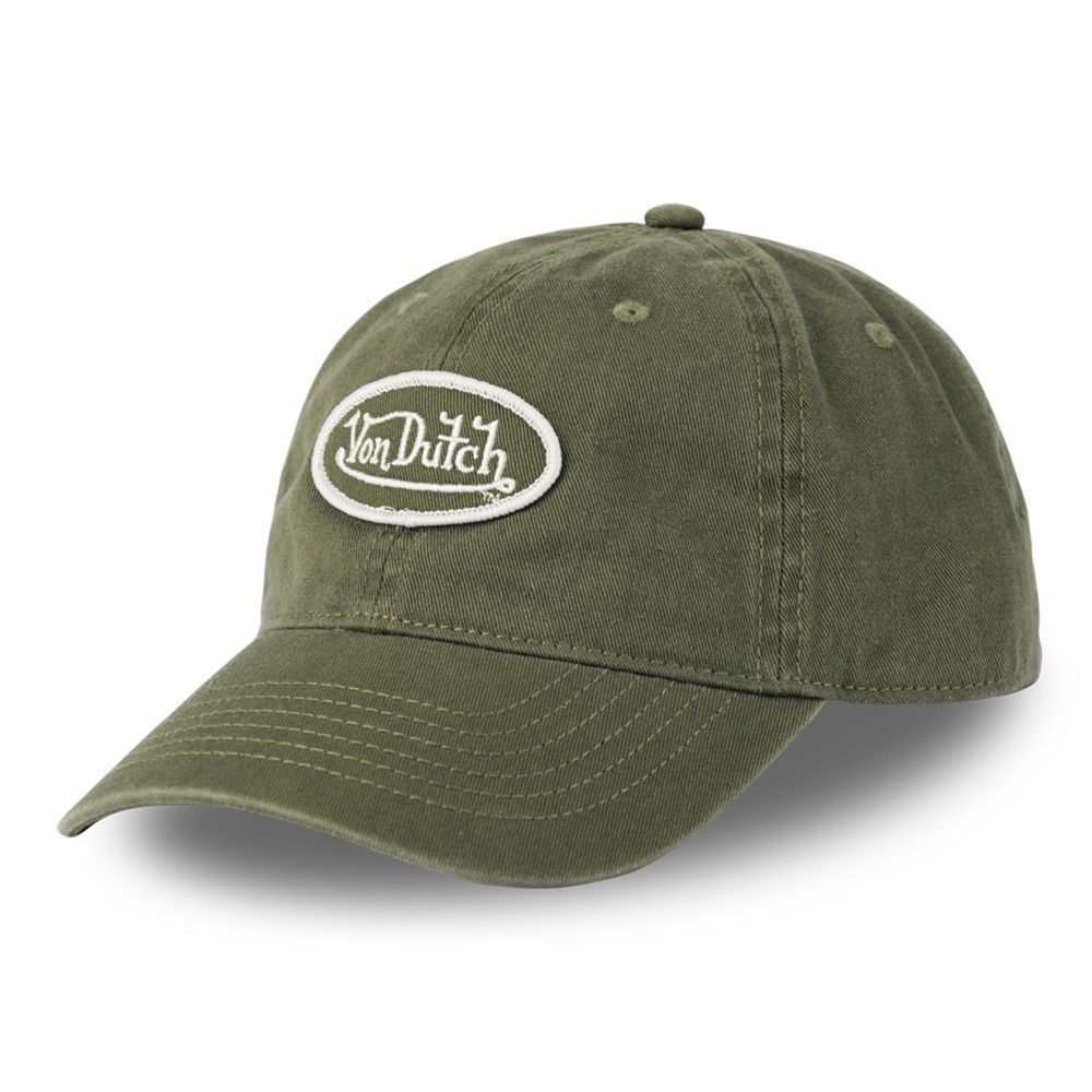 Von Dutch Dad Cotton Starback Closure Cap Khaki | US-NIWDYR806