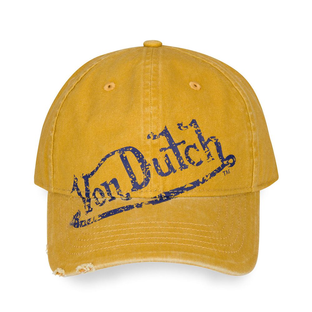 Von Dutch Dad Distressed Cap Yellow | US-LJRXHW405