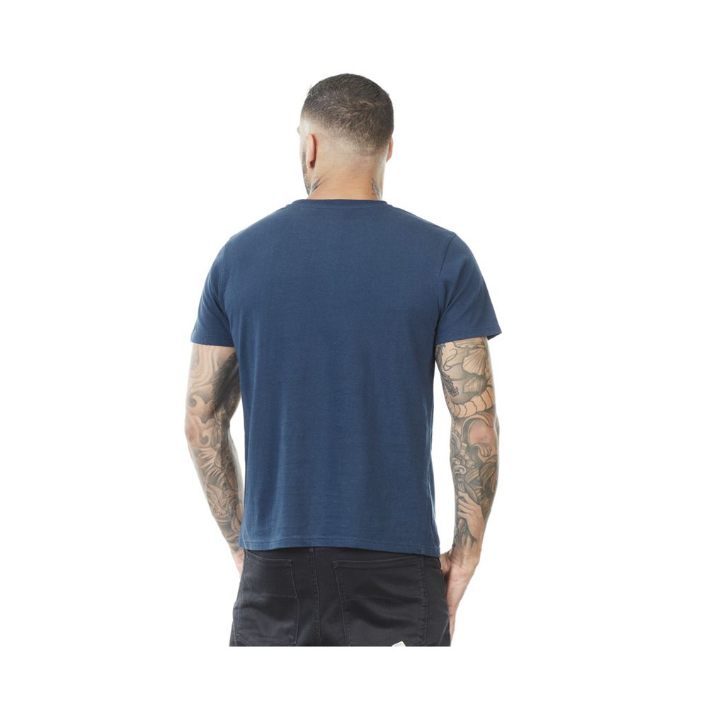 Von Dutch First Round Neck Men T-Shirt Dark Blue / White | US-NTJWFS568