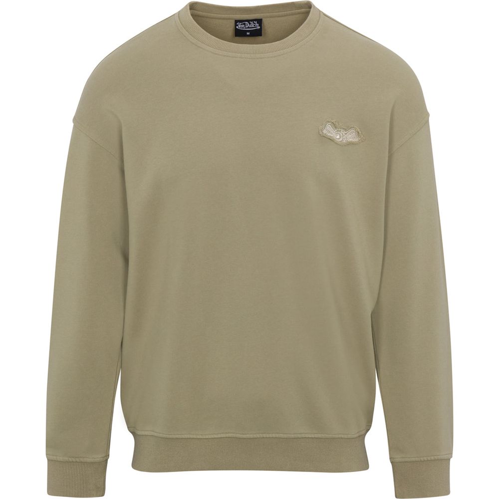 Von Dutch French Terry Crew Neck Men Sweater Khaki | US-XUMNYH726