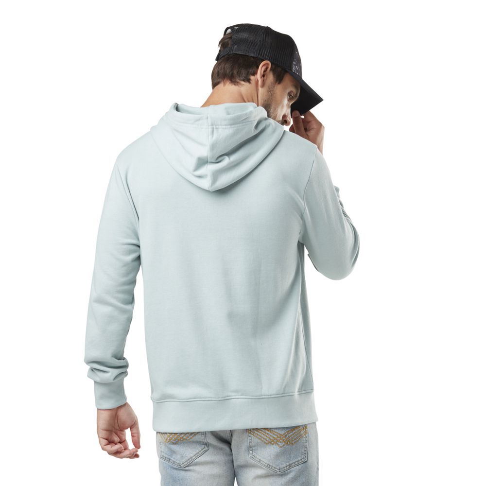 Von Dutch Heathered With Embroidery On The Front In Baz Cotton Men Hoodie Turquoise / White | US-IRHFVS389