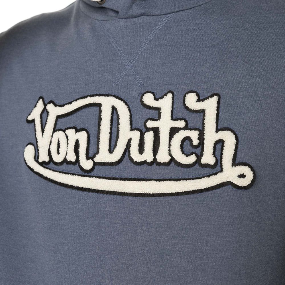 Von Dutch Heathered With Embroidery On The Front In Baz Cotton Men Hoodie Dark Blue / White | US-HSENBJ748