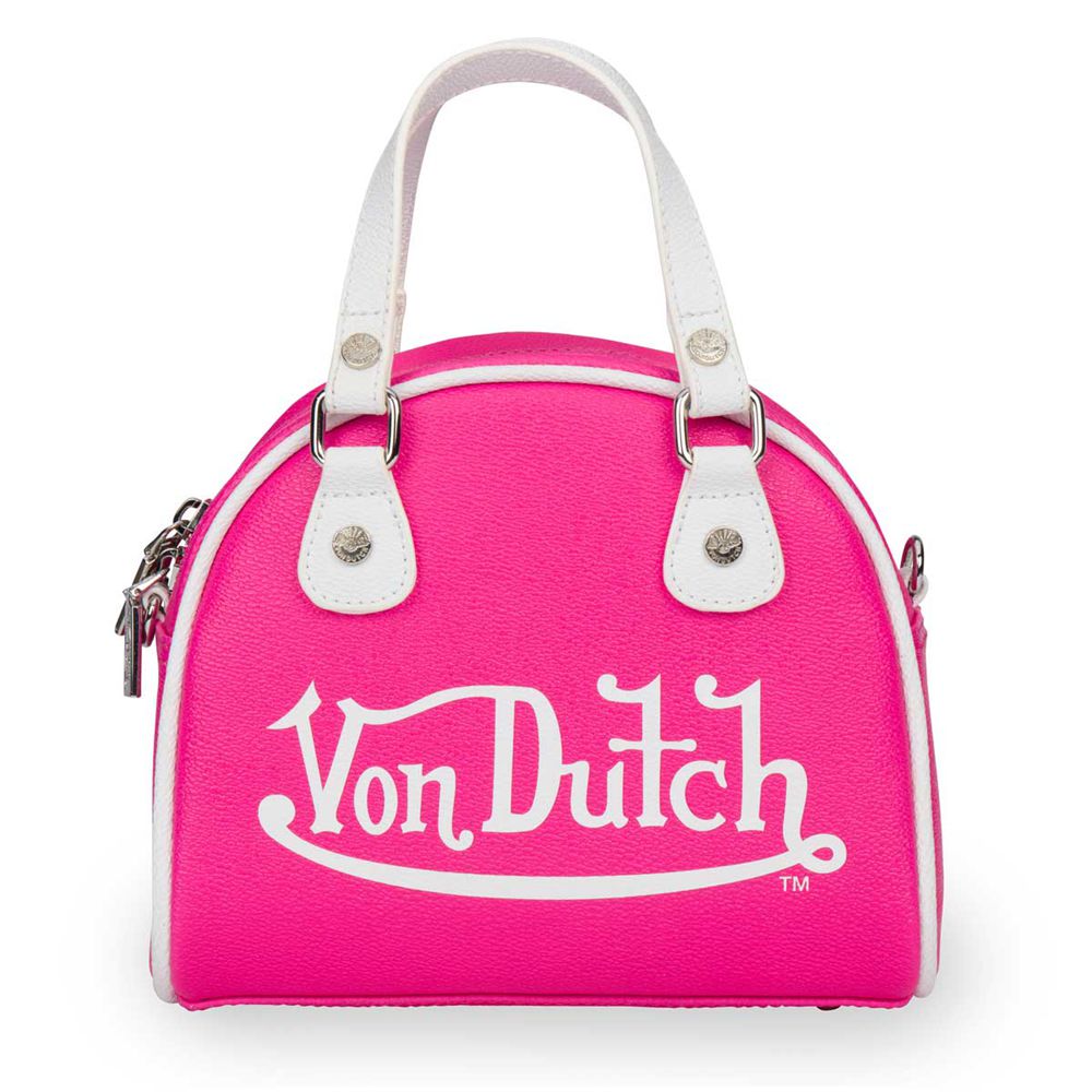 Von Dutch Hot Small Women Bowling Bag Pink / White | US-BLOAWU127