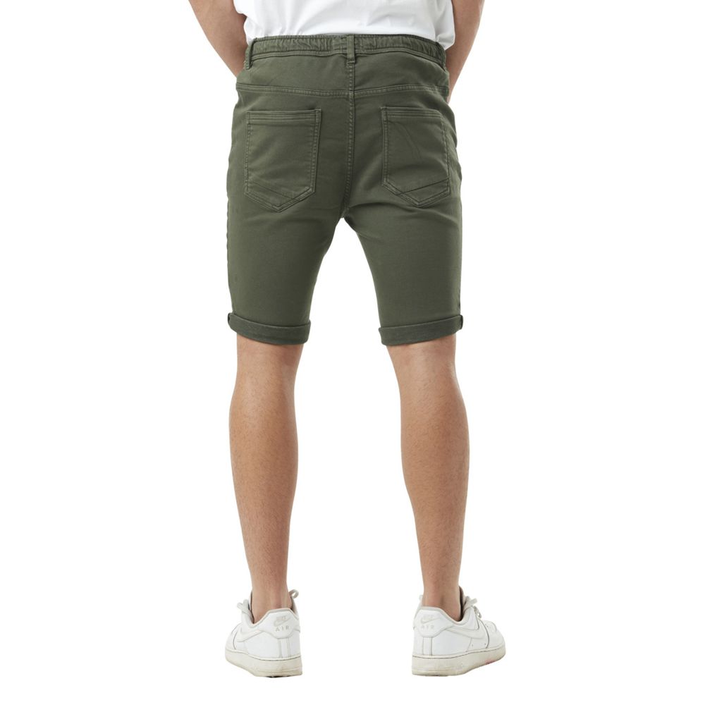 Von Dutch Jogg Bermuda In Cotton Denim Men Shorts Khaki | US-QGLECF074