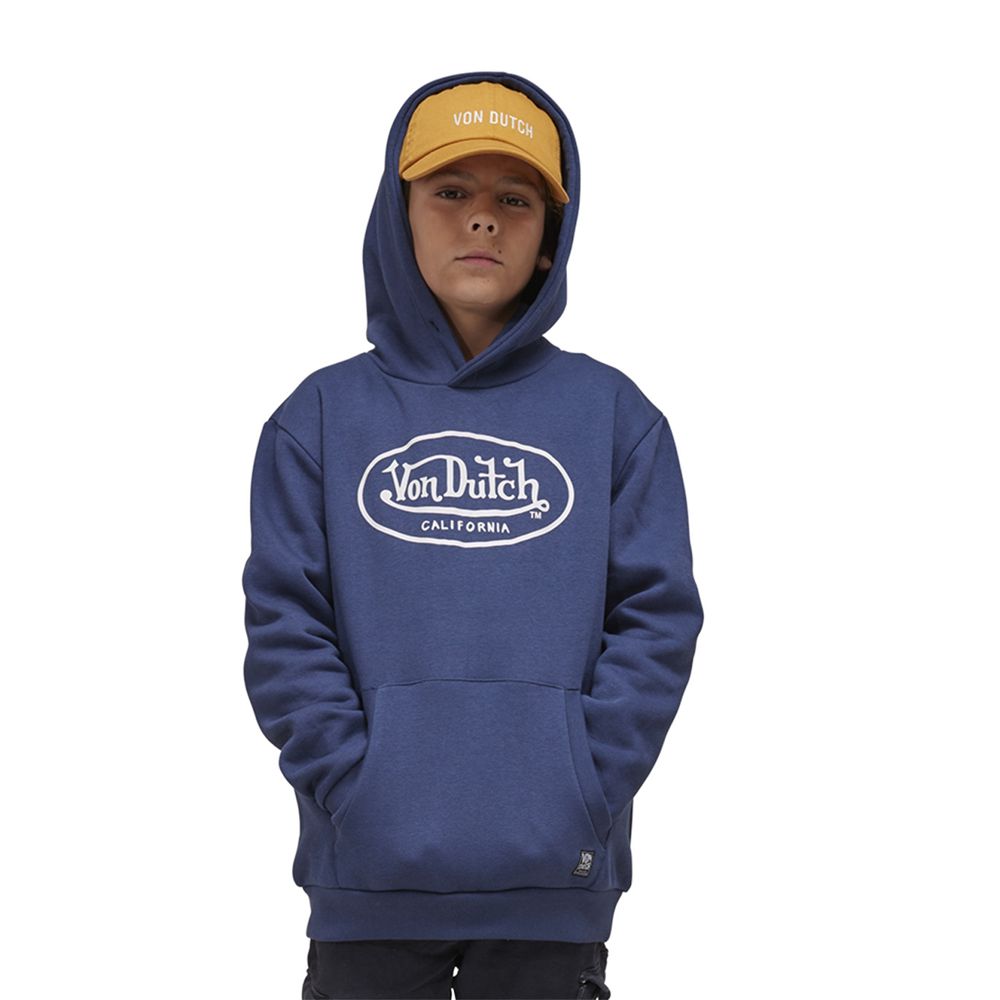 Von Dutch Kool Relax Fit Kids\' Hoodie Blue / White | US-BGFDLZ647