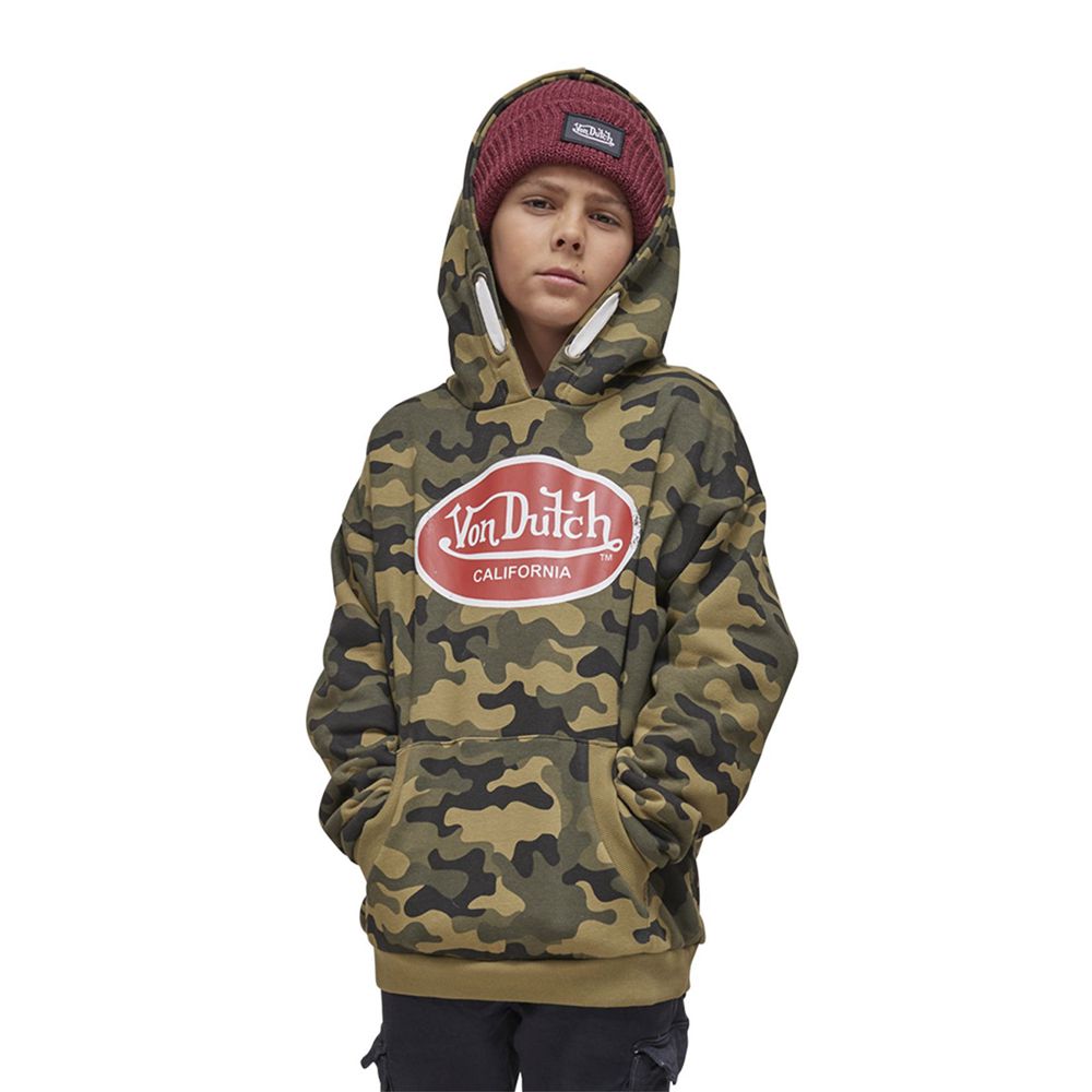 Von Dutch Kool Relax Fit Kids\' Hoodie Camo | US-EKUCNO015