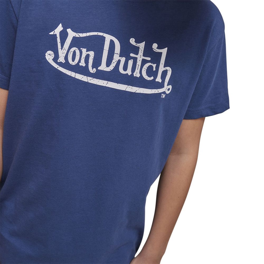 Von Dutch Krys Short Sleeved Round Neck Kids' T-Shirt Blue / White | US-ZFMXSG963