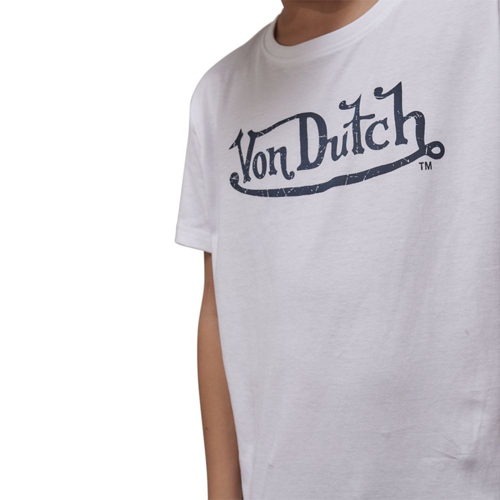 Von Dutch Krys Short Sleeved Round Neck Kids' T-Shirt White / Blue | US-ICSTKD578