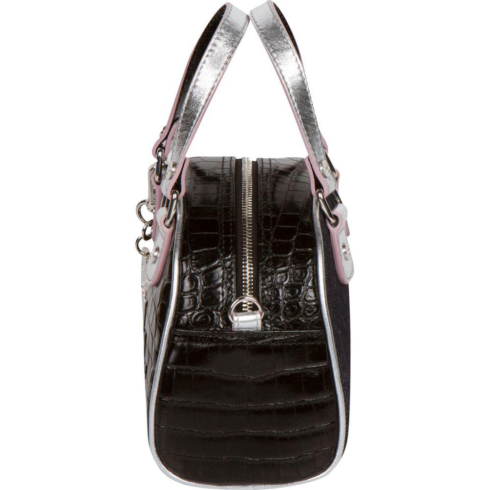 Von Dutch Leather Paris Women Bowling Bag Black | US-ANSHMB418