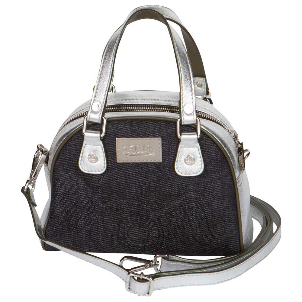 Von Dutch Leather Paris Women Bowling Bag Silver | US-DOSAJQ850