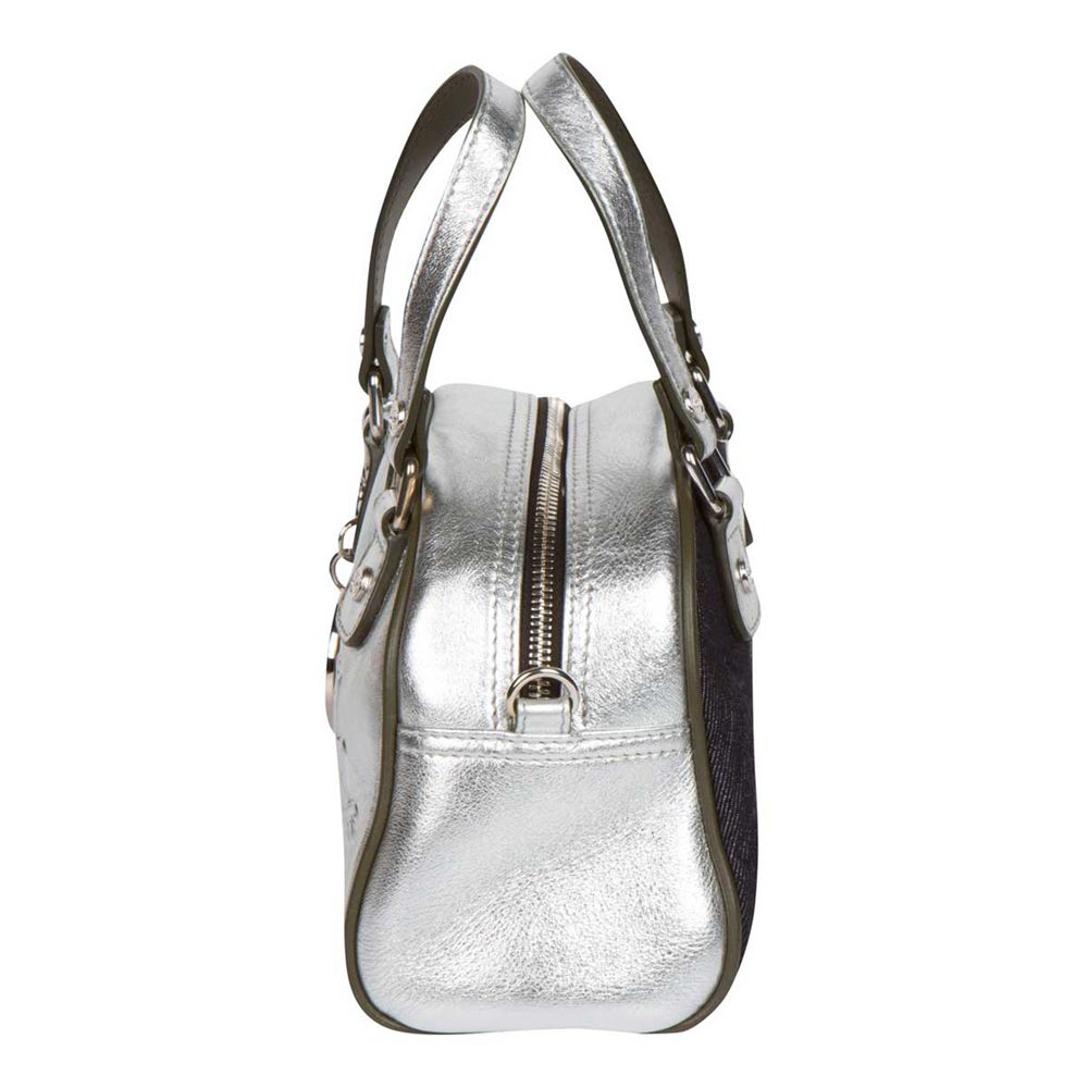 Von Dutch Leather Paris Women Bowling Bag Silver | US-DOSAJQ850