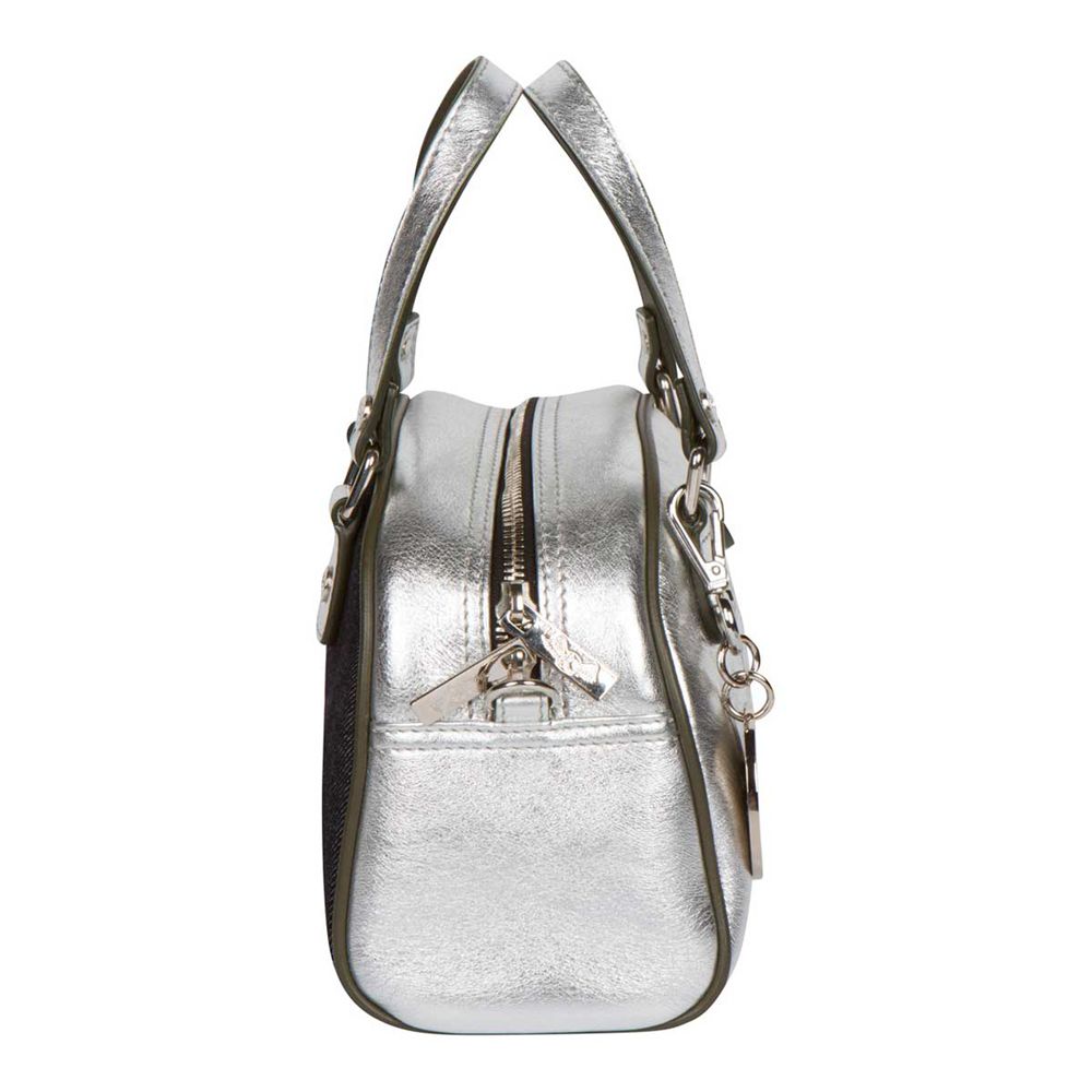 Von Dutch Leather Paris Women Bowling Bag Silver | US-DOSAJQ850