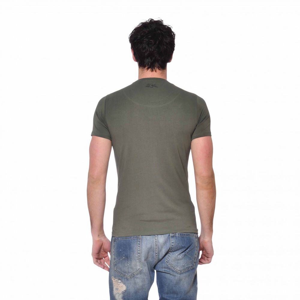 Von Dutch Life Slim Fit Men T-Shirt Green Khaki / Orange | US-VFDNQS087