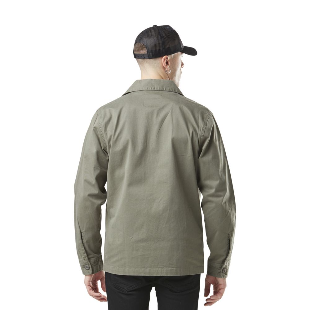 Von Dutch Military Twill Army Men Jacket Khaki | US-WEVDGA635