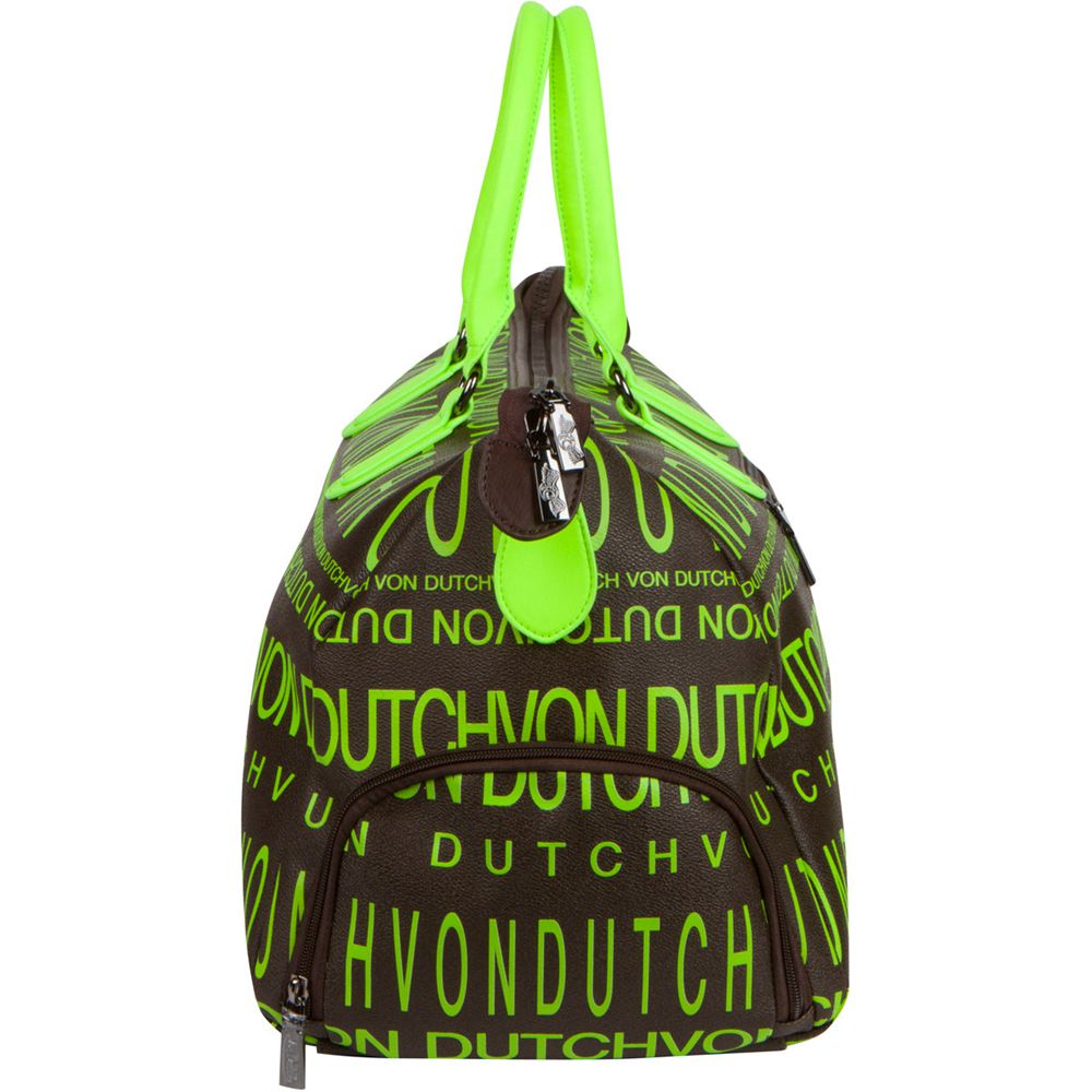 Von Dutch Monogram Women Duffle Bag Black / Green | US-PHSRDI073