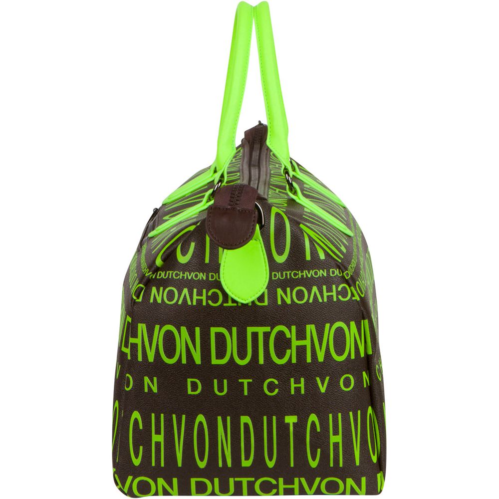 Von Dutch Monogram Women Duffle Bag Black / Green | US-PHSRDI073