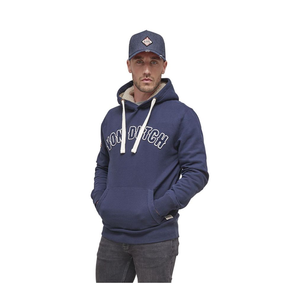 Von Dutch Must Sherpa Lined Men Hoodie Dark Blue | US-TFWKRV537