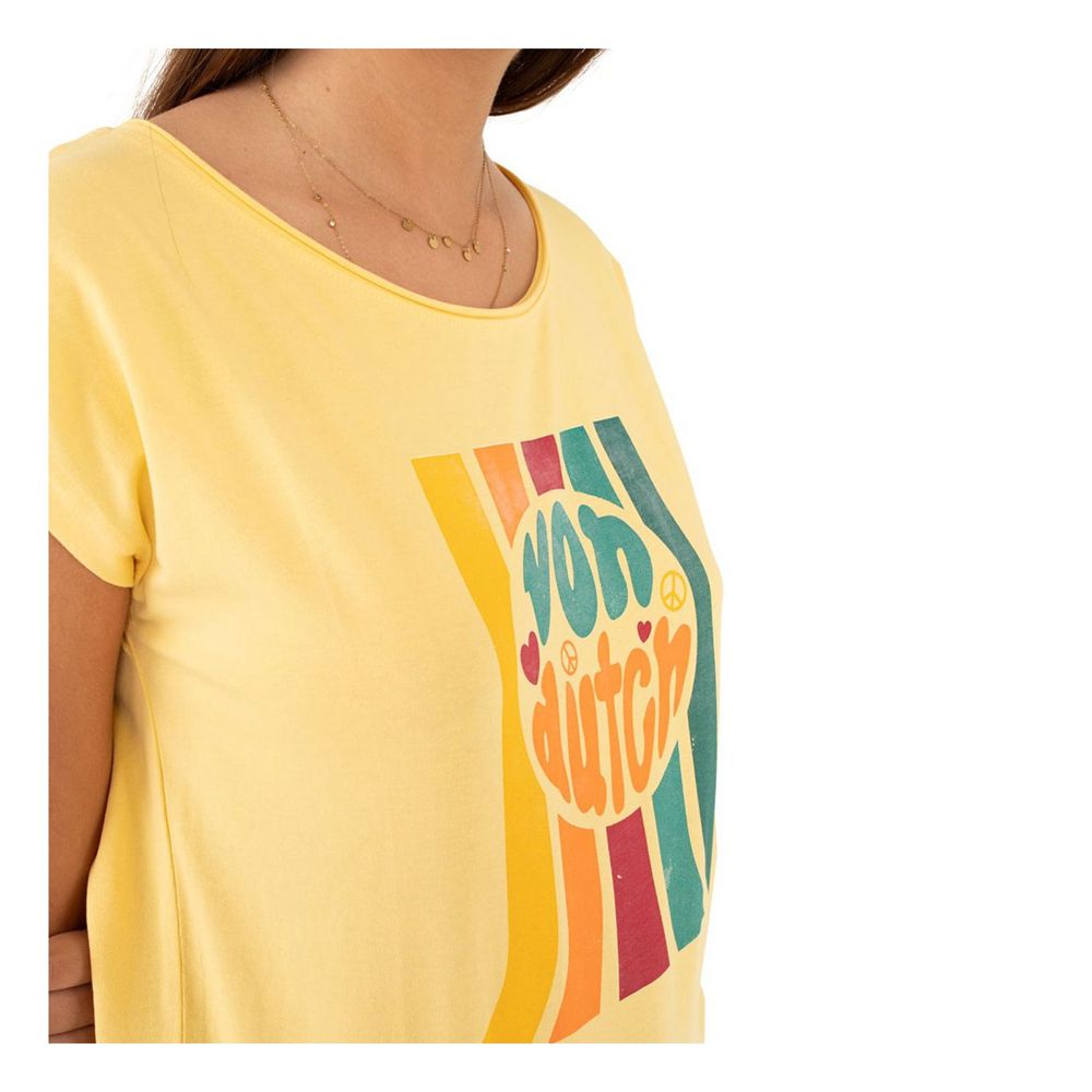 Von Dutch Nowar Cotton Women T-Shirt Yellow | US-QWVYPF568