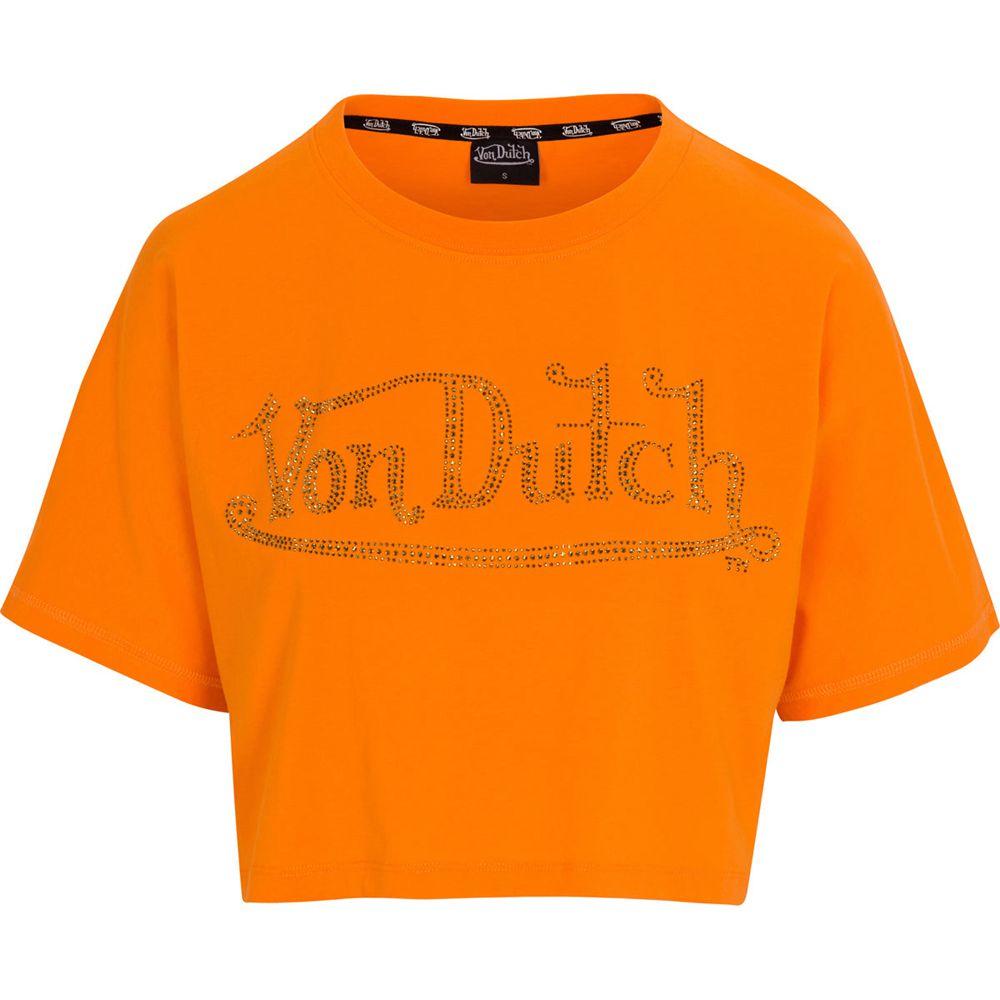 Von Dutch Originals Crop Women T-Shirt Orange | US-KYJRDG790