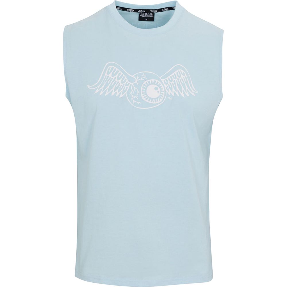 Von Dutch Originals Flying Eyeball Sleeveless Men T-Shirt Light Blue | US-XUJFIB674