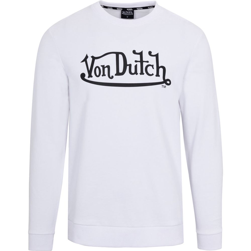 Von Dutch Originals Logo Crew Neck Men Sweater White | US-AMQJTH163