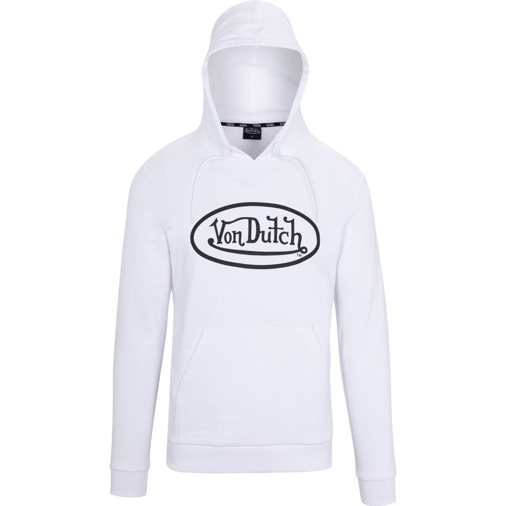 Von Dutch Originals Logo Patch Men Hoodie White | US-QAKNIX804