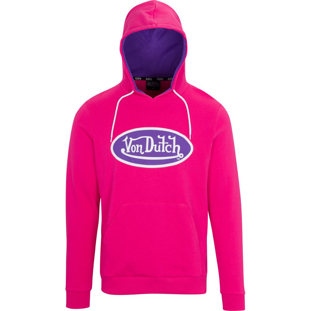 Von Dutch Originals Logo Patch Women Hoodie Fuschia | US-ASJBHW396