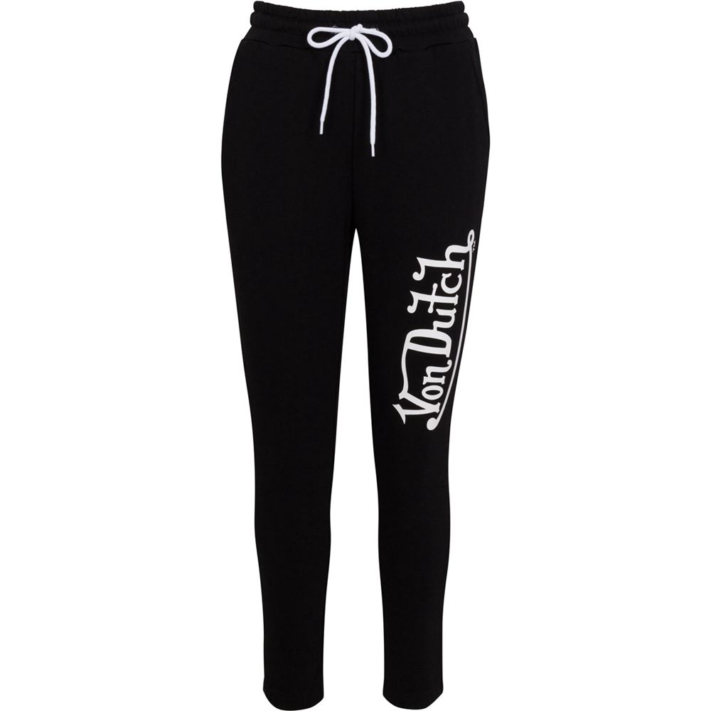 Von Dutch Originals Logo Women Joggers Black | US-VGYBQA159