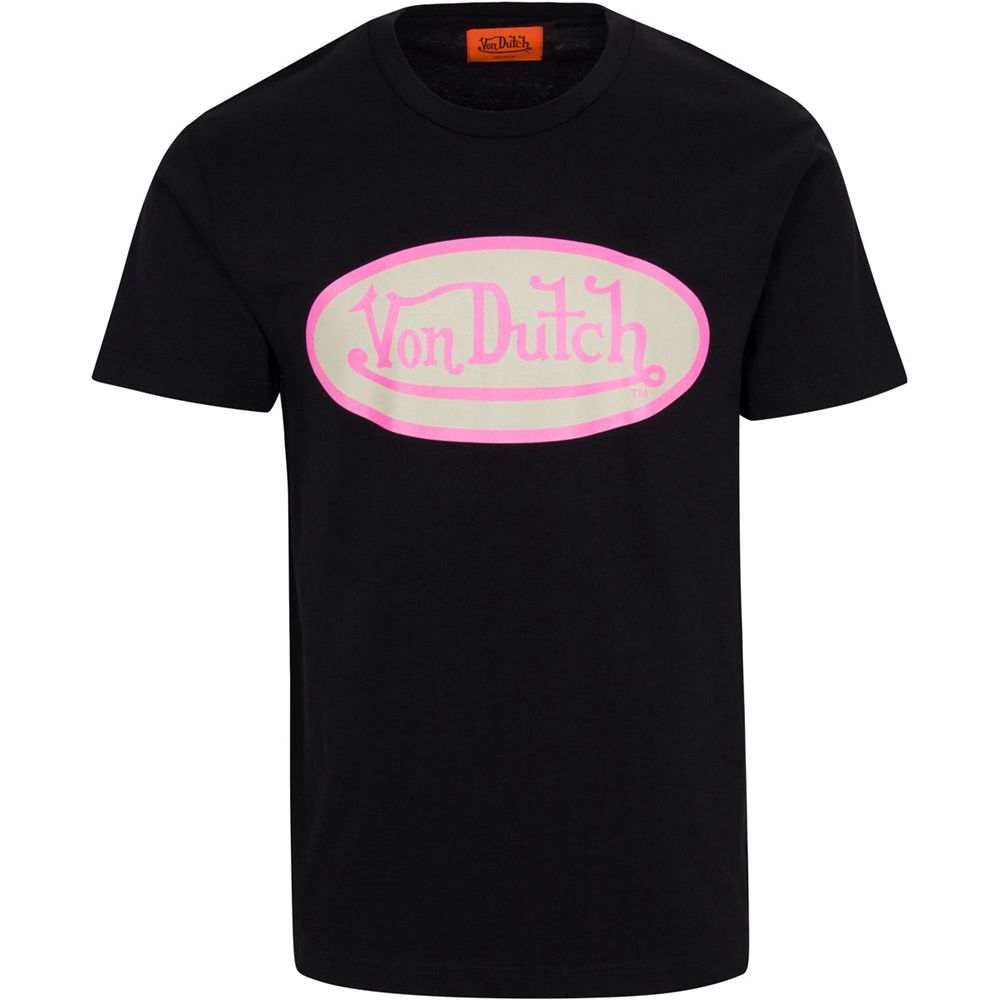 Von Dutch Oval Logo Men T-Shirt Black / Multicolor | US-LNHOGA018