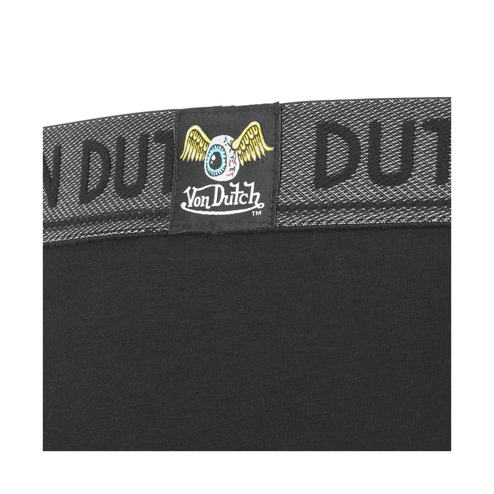 Von Dutch Pack Of 3 Cotton Original Men Boxers Black / Blue | US-LEFIVD294