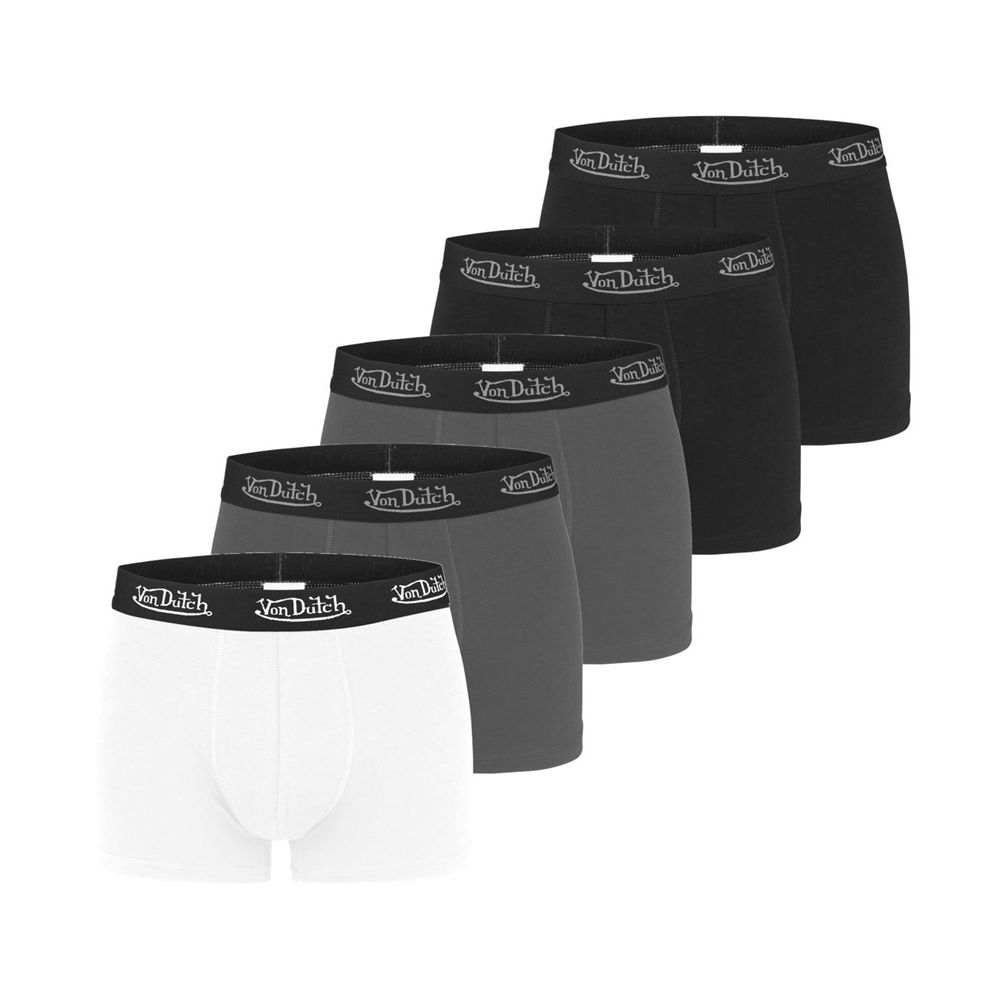 Von Dutch Pack of 5 Cotton Men Boxers Black / White / Grey | US-AXFMGV630