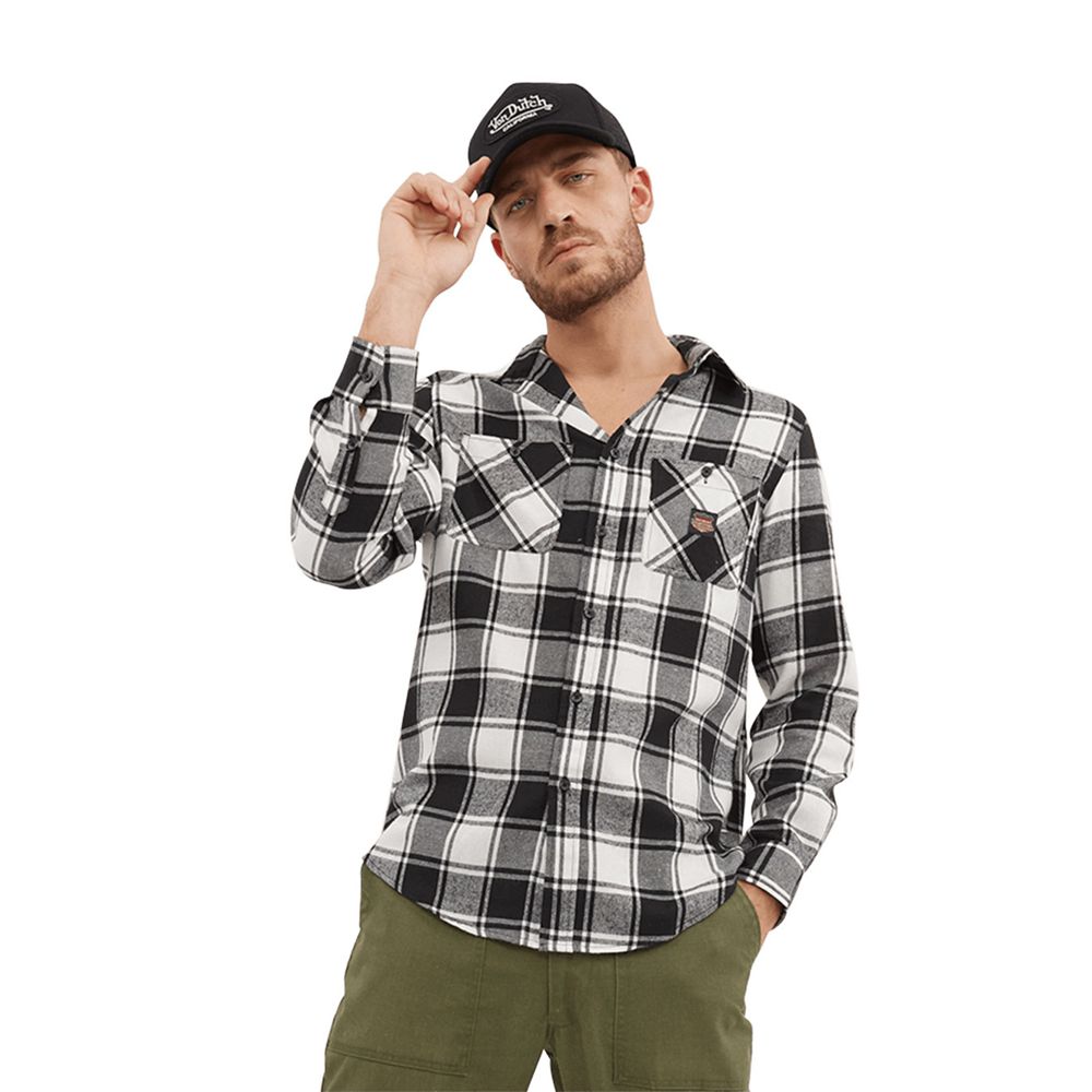 Von Dutch Plaid With Jack Pocket Men Shirts Grey / Black | US-XTRNOB067