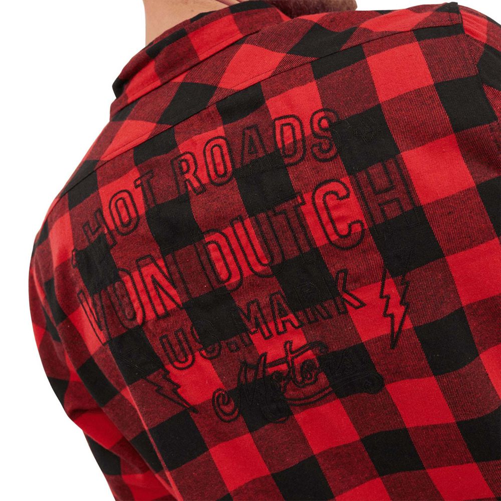 Von Dutch Plaid With Pocket And Embroidery On The Back Stan Men Shirts Red / Black | US-ACDGLV786