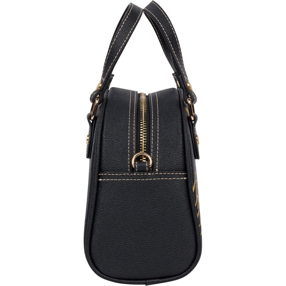 Von Dutch Racing Inspired Small Women Bowling Bag Black / Gold | US-JAFSTP051