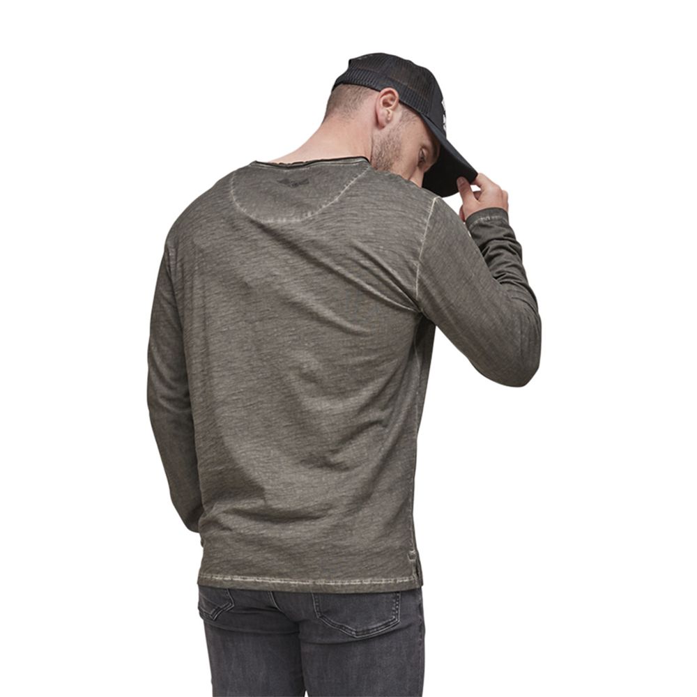 Von Dutch Rony Long-Sleeve Cotton Men T-Shirt Khaki | US-QBXTSE467