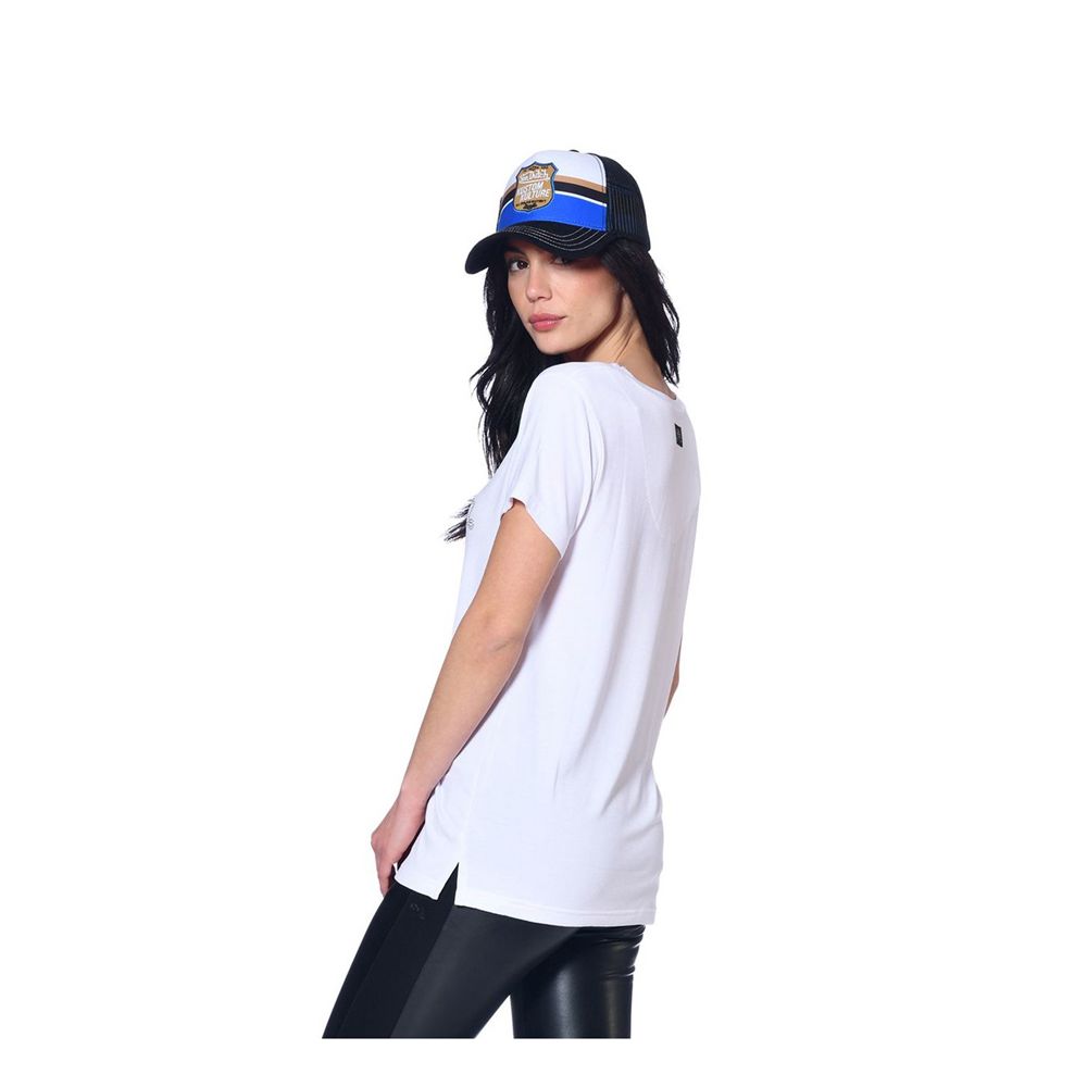 Von Dutch Roon V-Neck Women T-Shirt White | US-DGXWIA985