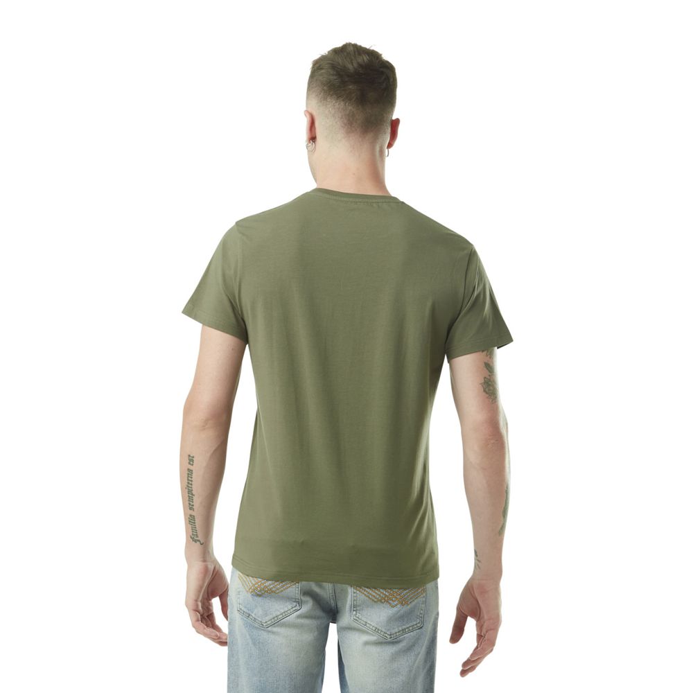 Von Dutch Round Neck With Logo And Vintage Treatment In Von Cotton Men T-Shirt Khaki | US-MFUWNX296