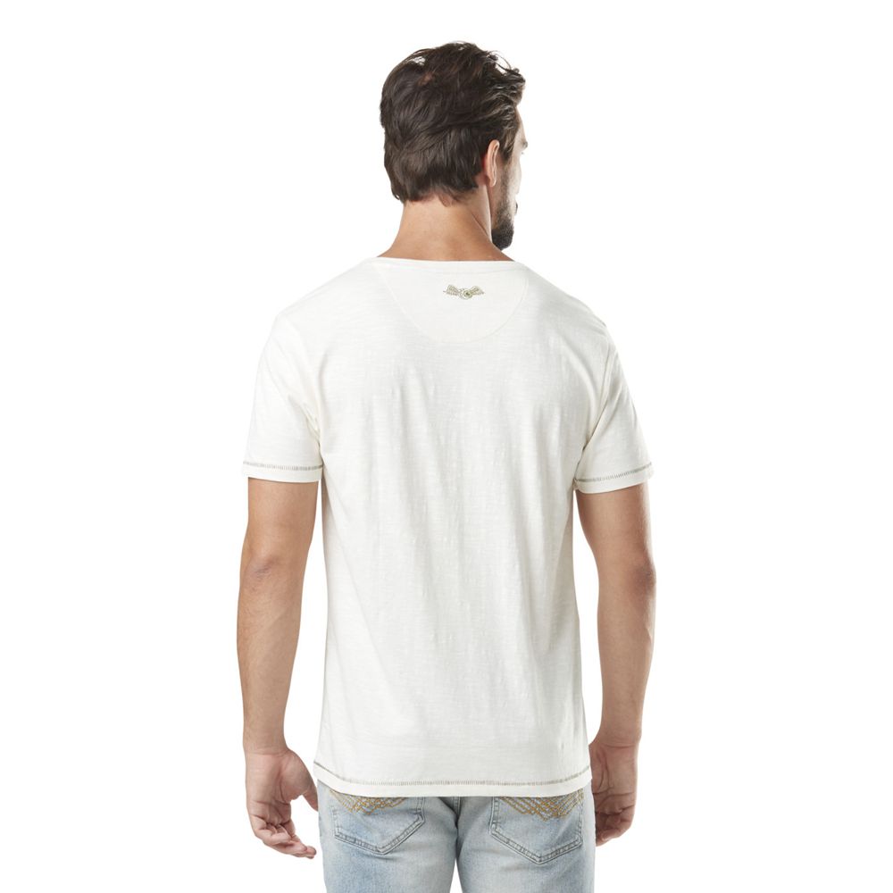 Von Dutch Slub Round Neck With Print In Cotton Perst Men T-Shirt White / Black | US-DXAVWM207